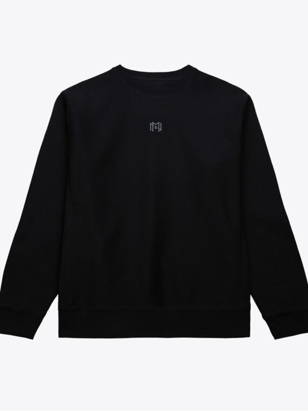 Mitchell & Ness Black Crewneck Sweatshirt with Chest Logo Small
